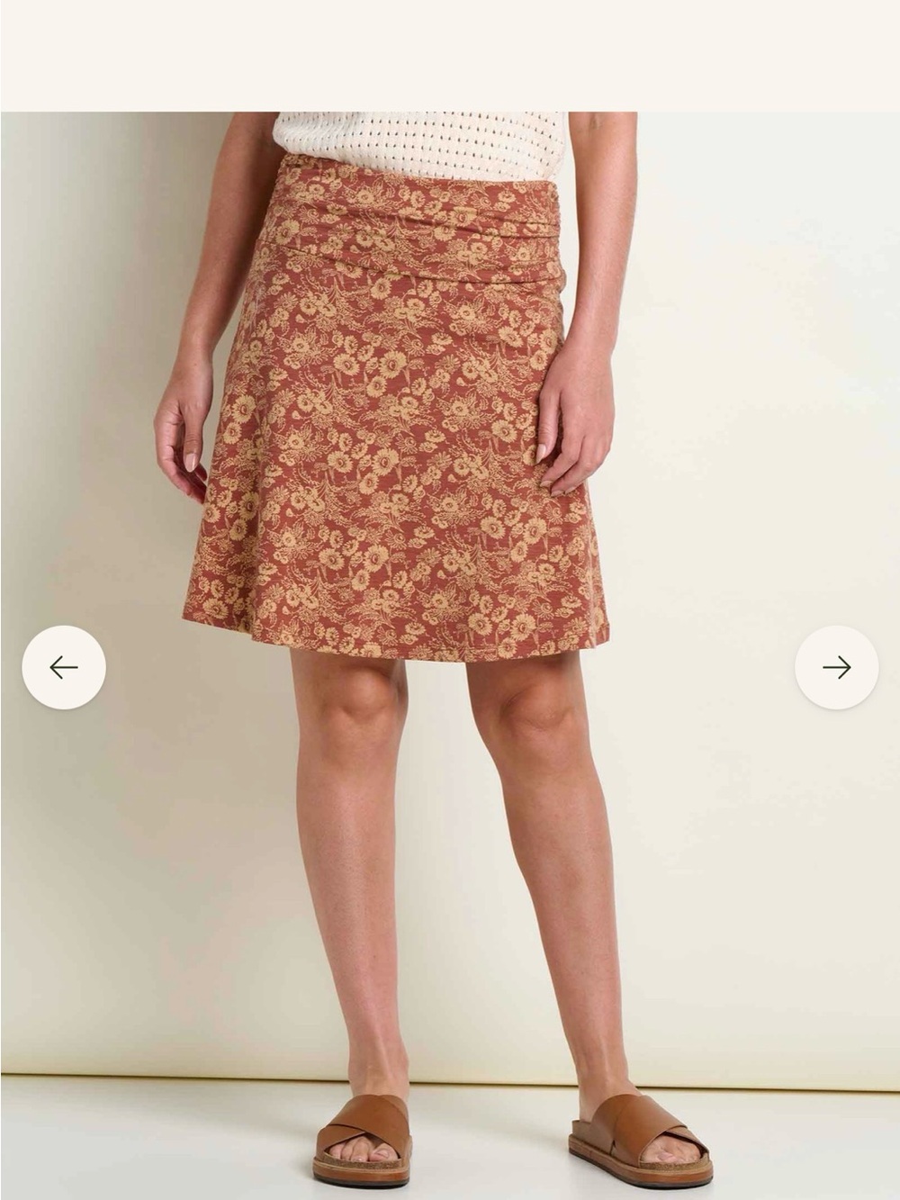 Toad&company Floral A-Line Skirt in Rust -NEW -size Large